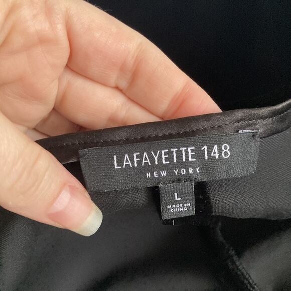 Lafayette 148 New York Roslin velvet Bell 3/4 sleeve blouse Women's size L - Picture 7 of 12